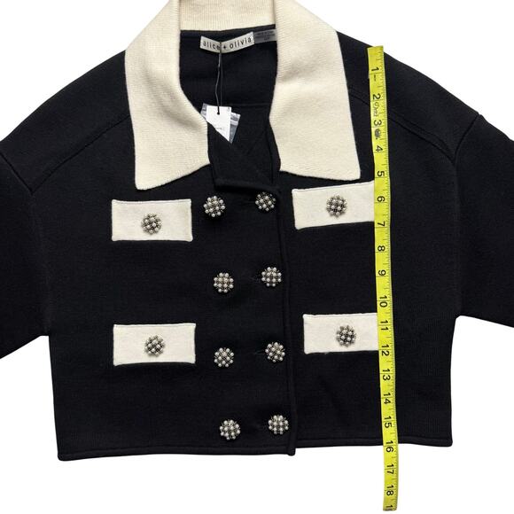 ALICE + OLIVIA Verdell Wool Blend Sweater Jacket Cardigan - Picture 9 of 11